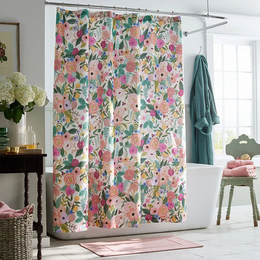 Garden Party Classic Cool Cotton Percale Shower Curtain - Multi