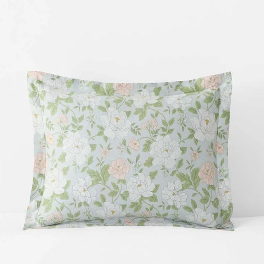 Misty Meadow Cluster Reversible Classic Smooth Sateen Sham - Green Tea, Standard