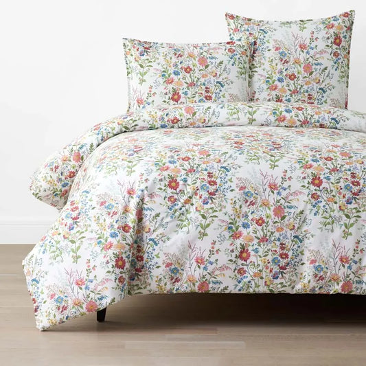 Springtime Bouquets Duvet Cover - White, Twin/Twin XL