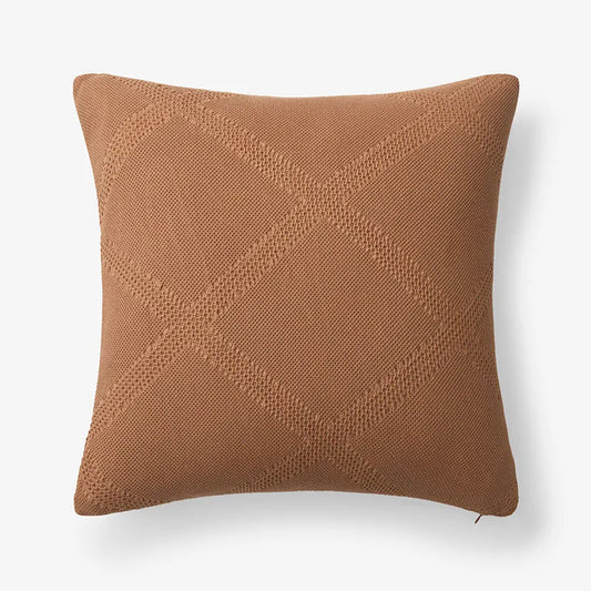 Woven Lattice Decorative Square Pillow Cover - Clay, 20 in. x 20 in.