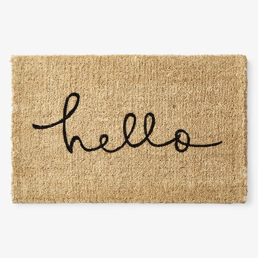 Hello Coir Doormat - Natural, 18 in. x 30 in.