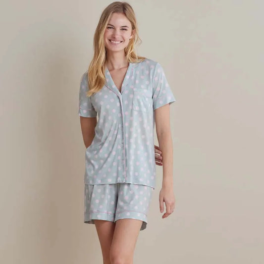 Cotton Modal Women's Shorts Set - Pretty Dot, S