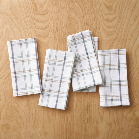 Alerie Yarn-Dyed Plaid Napkins, Set of 4 - Parchment