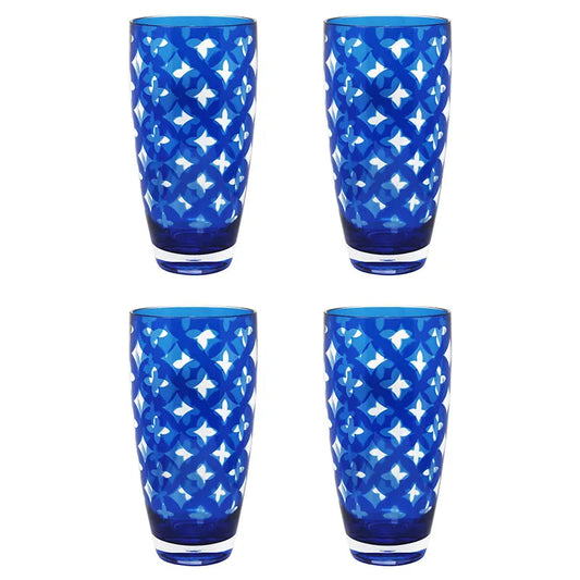Palazzioi Tumblers, Set of 4 - Blue, Large