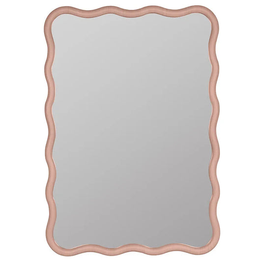 Wave Rectangle Wall Mirror - Bubblegum