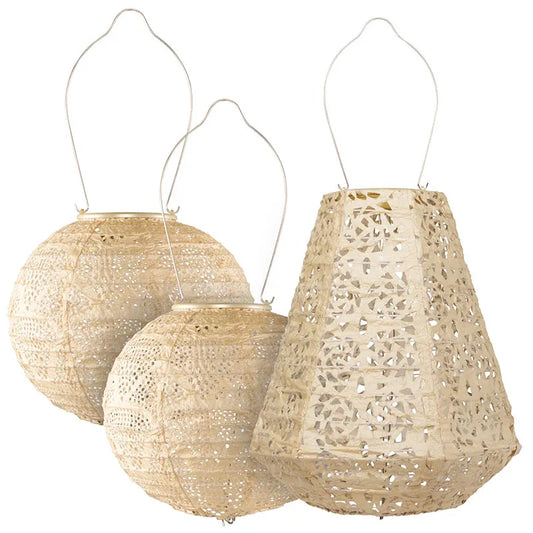 Soji™ Stella Pearl Solar Lantern, Set of 3 - Pearl
