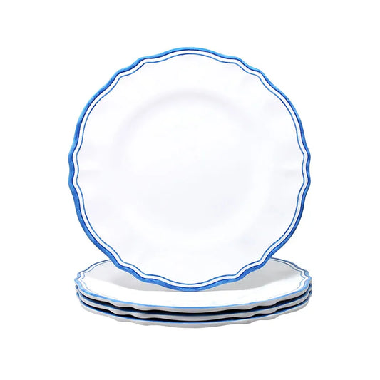 Maison Melamine Salad Plates, Set of 4 - White/Blue