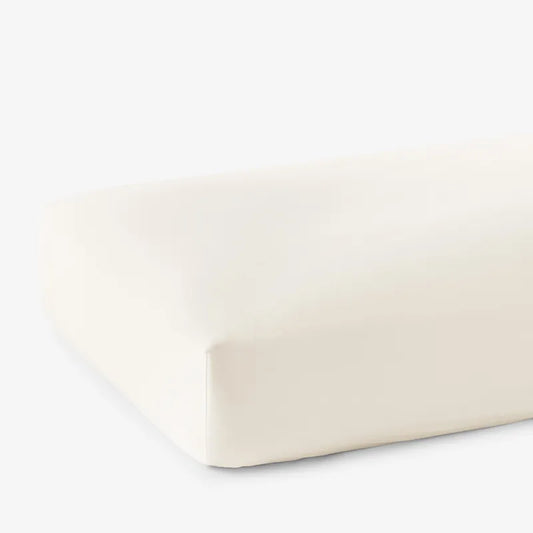 Classic Smooth Rayon Made From Bamboo Sateen Fitted Bed Sheet - Ivory, King