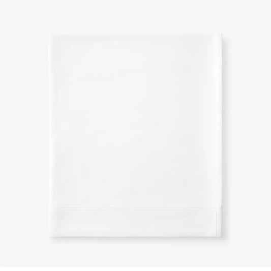 Luxe Ultra-Cozy Cotton Velvet Flannel Flat Bed Sheet White, Deep Pocket Queen