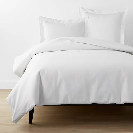 Classic Cool Organic Cotton Percale Solid Duvet Cover - White, Full