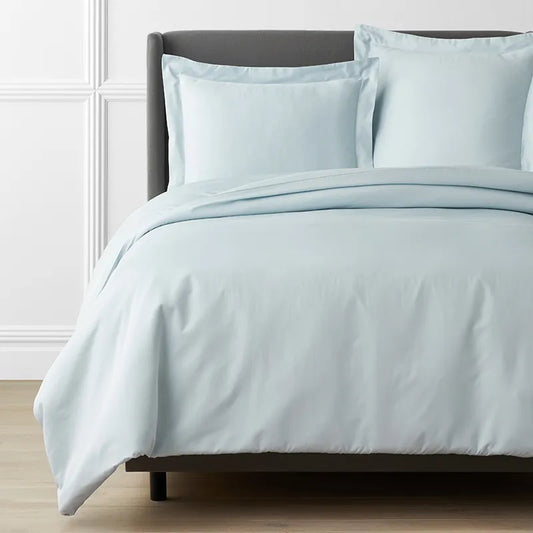 Luxe Smooth Egyptian Cotton Sateen Duvet Cover - Sky Blue, Full