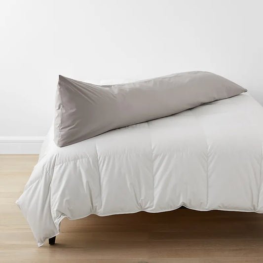 Classic Cool Cotton Percale Body Pillow Cover - Gray Smoke