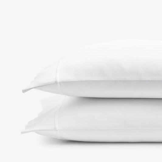T-Shirt Soft Jersey Knit Pillowcase Set - White, Standard