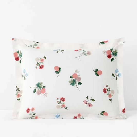 Ditsy Dahlia Classic Cool Cotton Percale Sham - Cream Multi, Standard
