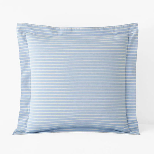 Classic Oxford Yarn-Dyed Stripe Sham - Blue/Beige, Euro