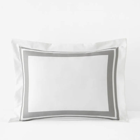 Double Border Premium Smooth Supima® Cotton Wrinkle-Free Sateen Sham - Silver, Standard
