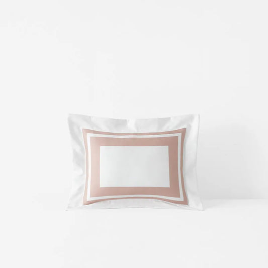 Double Border Premium Smooth Supima® Cotton Wrinkle-Free Sateen Decorative Lumbar Pillow Cover - Rose, 12 in. x 16 in.