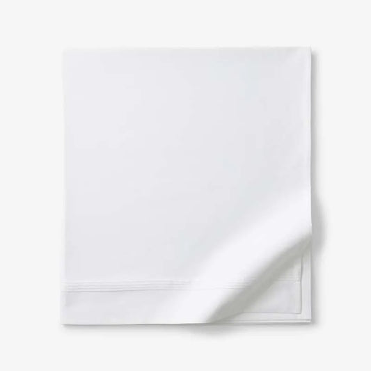 Luxe Smooth Egyptian Cotton Sateen Flat Bed Sheet - White, Twin/Twin XL