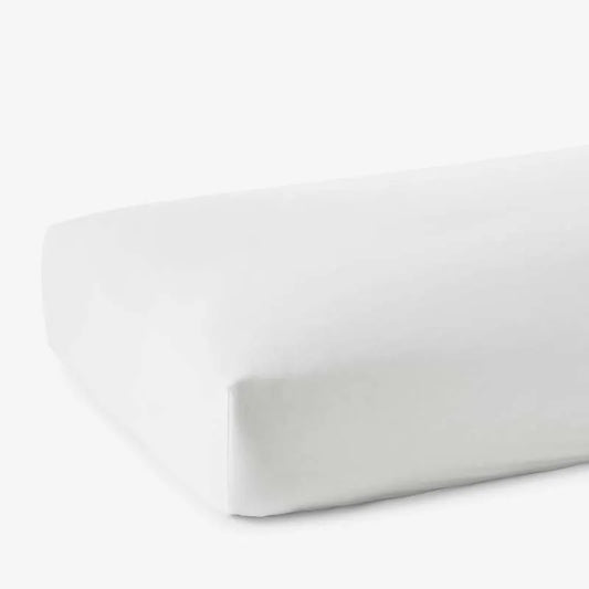 Luxe Smooth Egyptian Cotton Sateen Fitted Bed Sheet - White, Twin