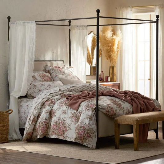 Antara Reversible Premium Smooth Sateen Duvet Cover - Blush, Full