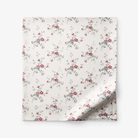 Rupa Premium Smooth Sateen Flat Bed Sheet - Cream Multi, Twin/Twin XL