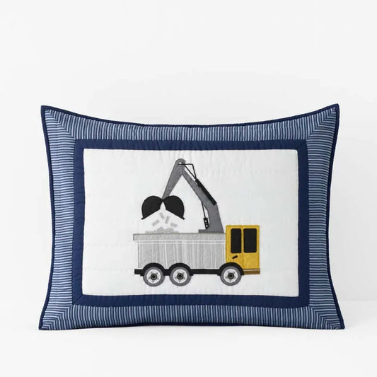 Construction Builders Quilted Sham - Blue Multi, Standard