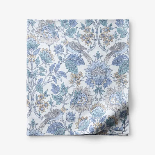 Garden Song Premium Smooth Sateen Flat Bed Sheet - Mint Green, Full