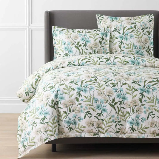 Gardenia Mist Premium Smooth Wrinkle-Free Sateen Duvet Cover - Cream Multi, King/Cal. King