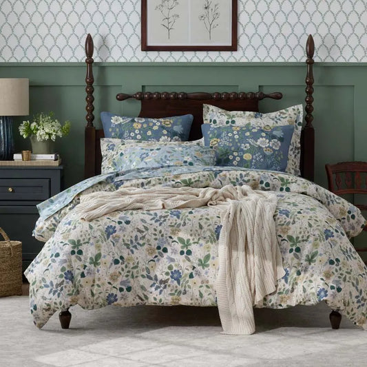 Strawberry Fields Classic Cool Cotton Percale Duvet Cover - Beige, Twin/Twin XL