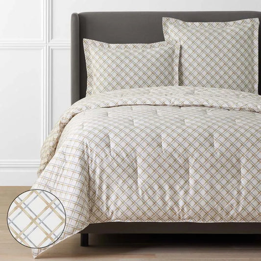 Leander Premium Smooth Wrinkle-Free Sateen Comforter - Gray Multi, Full/Queen