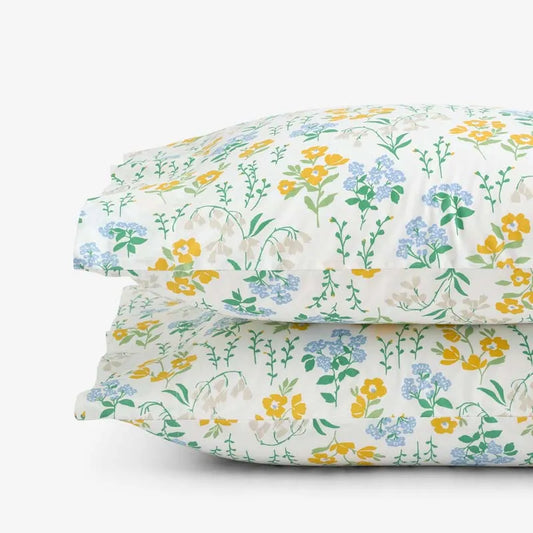 Isadora Classic Cool Cotton Percale Pillowcase Set - Floral, Standard