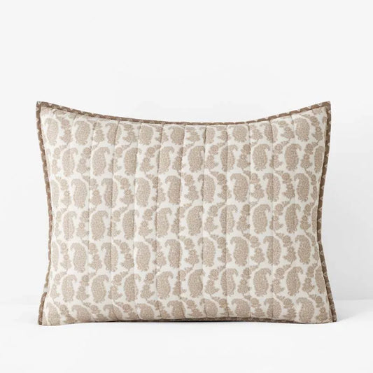 Jiya Reversible Quilted Sham - Taupe, Standard