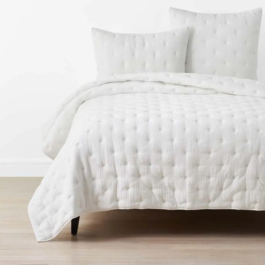 Gauze Deco Quilt - Off White, Twin/Twin XL