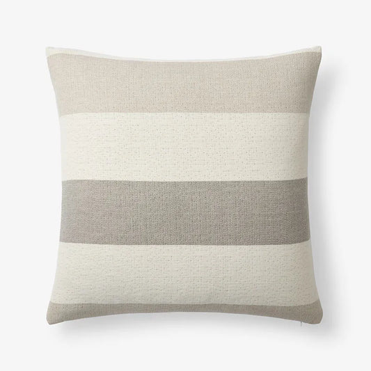 Stripe Texture Decorative Square Pillow Cover - Natural, 20 in. x 20 in.