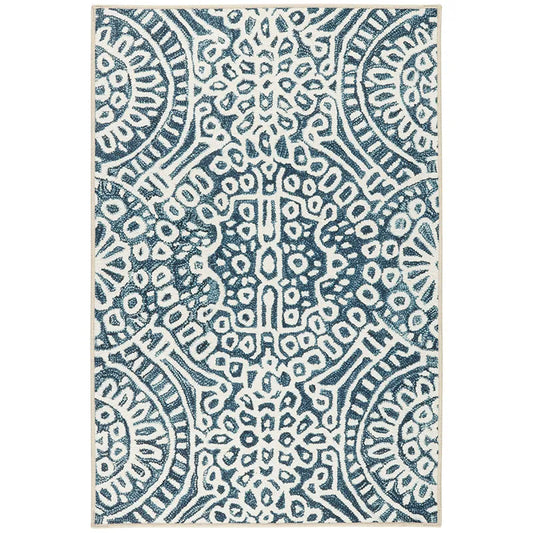 Temple Washable Rug - Blue, 5' x 8'