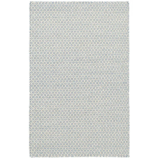 Honeycomb Handwoven Wool Rug -  French Blue, 2' x 3'