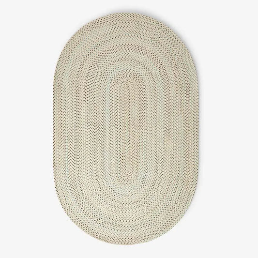 Dramatic Static Reversible Braided Rug - Blue, 5' x 8' Oval
