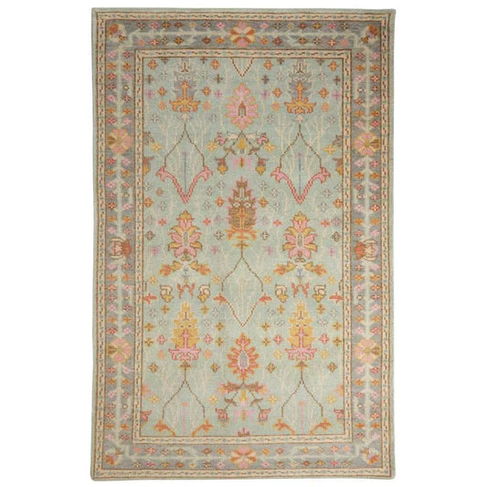 Mara Hand Knotted Wool Rug - Sky Blue, 6' x 9'