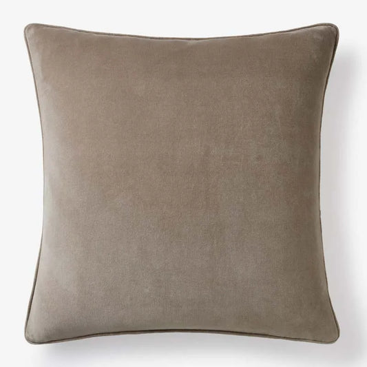 Velvet Decorative Square Pillow Cover - Taupe, 24 in. x 24 in.