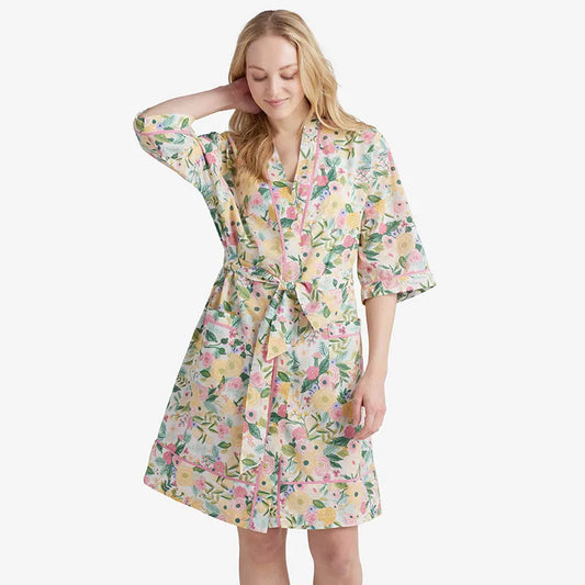 Printed Voile Women's Kimono Robe - Garden Party, M/L