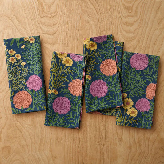 Sabena Napkins, Set of 4 - Navy Floral Multi
