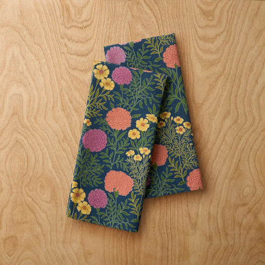 Sabena Tea Towels, Set of 2 - Navy Floral Multi