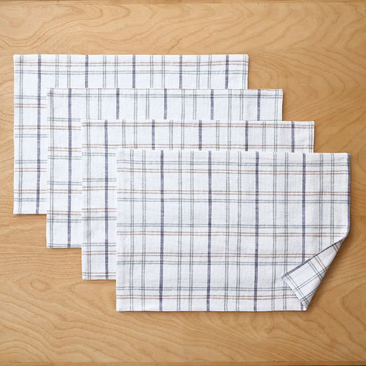 Alerie Yarn-Dyed Plaid Placemats, Set of 4 - Parchment