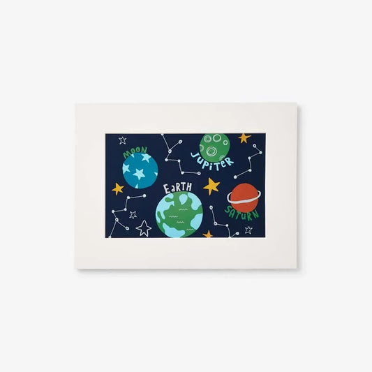Planets & Rockets Wall Art - Blue