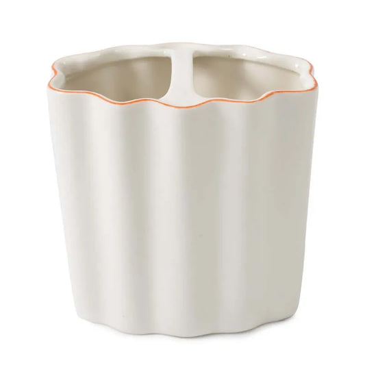 Scallop Toothbrush Holder - Cream and Amber