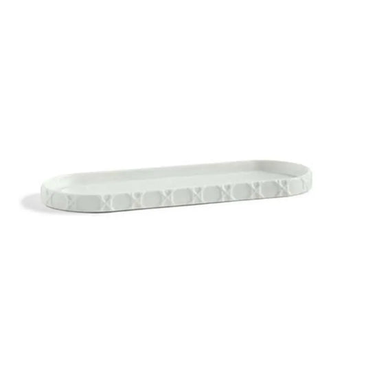 Porcelain Lattice Vanity Tray - White
