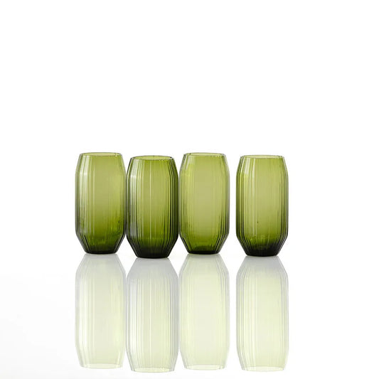 Estiva Textured Glasses, Set of 4 - Green,  Highball