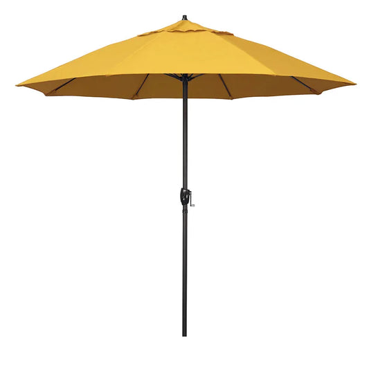 Round Outdoor Patio Umbrella, Aluminum with Auto Tilt Crank - Bronze Finish, Sunflower, 9'
