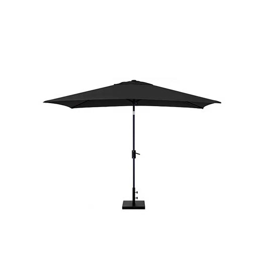 8' x 10' Rectangular Outdoor Patio Umbrella, Aluminum with Auto Tilt and Crank Lift - Black