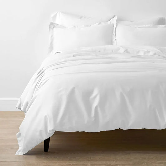 Classic Smooth Rayon Made From Bamboo Sateen Bed Duvet Cover - White, Full/Queen